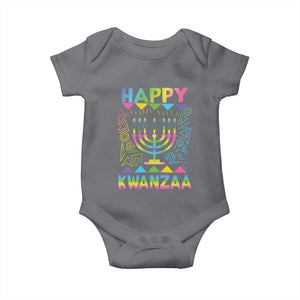 Happy Kwanzaa Baby Onesie Christmas African American Heritage Holiday Kinara Mazao TS10 Charcoal Print Your Wear