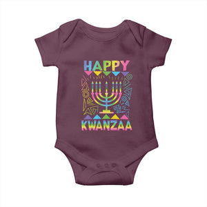 Happy Kwanzaa Baby Onesie Christmas African American Heritage Holiday Kinara Mazao TS10 Maroon Print Your Wear