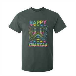Happy Kwanzaa T Shirt For Kid Christmas African American Heritage Holiday Kinara Mazao TS10 Dark Forest Green Print Your Wear