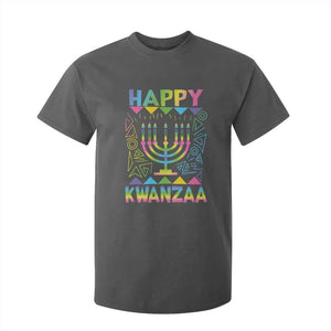 Happy Kwanzaa T Shirt For Kid Christmas African American Heritage Holiday Kinara Mazao TS10 Dark Heather Print Your Wear