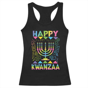 Happy Kwanzaa Racerback Tank Top Christmas African American Heritage Holiday Kinara Mazao TS10 Black Print Your Wear