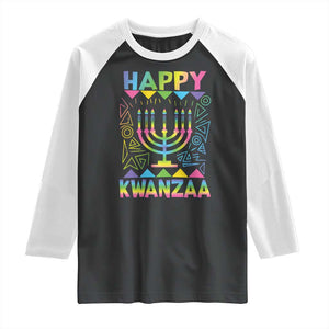 Happy Kwanzaa Raglan Shirt Christmas African American Heritage Holiday Kinara Mazao TS10 Black White Print Your Wear