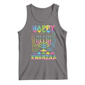 Happy Kwanzaa Tank Top Christmas African American Heritage Holiday Kinara Mazao TS10 Deep Heather Print Your Wear