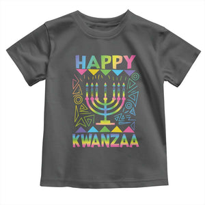 Happy Kwanzaa Toddler T Shirt Christmas African American Heritage Holiday Kinara Mazao TS10 Dark Heather Print Your Wear