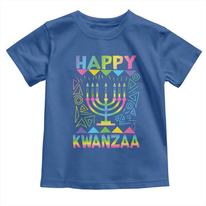 Happy Kwanzaa Toddler T Shirt Christmas African American Heritage Holiday Kinara Mazao TS10 Royal Blue Print Your Wear