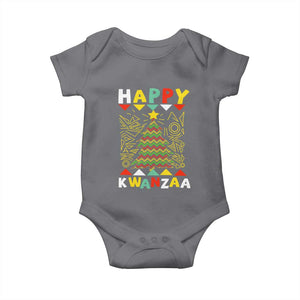 Happy Kwanzaa Christmas Baby Onesie African American Holiday Christmas Tree TS10 Charcoal Print Your Wear