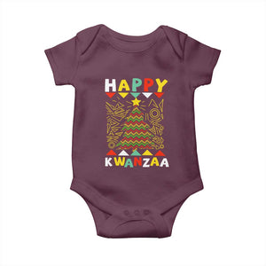Happy Kwanzaa Christmas Baby Onesie African American Holiday Christmas Tree TS10 Maroon Print Your Wear
