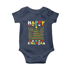 Happy Kwanzaa Christmas Baby Onesie African American Holiday Christmas Tree TS10 Navy Print Your Wear