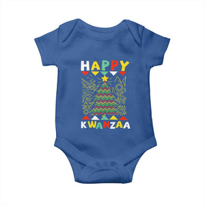 Happy Kwanzaa Christmas Baby Onesie African American Holiday Christmas Tree TS10 Royal Blue Print Your Wear
