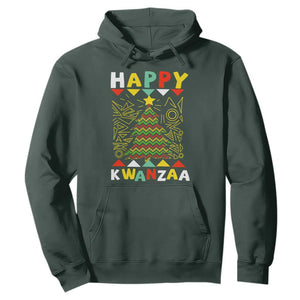 Happy Kwanzaa Christmas Hoodie African American Holiday Christmas Tree TS10 Dark Forest Green Print Your Wear