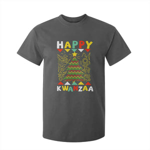 Happy Kwanzaa Christmas T Shirt For Kid African American Holiday Christmas Tree TS10 Dark Heather Print Your Wear