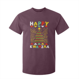 Happy Kwanzaa Christmas T Shirt For Kid African American Holiday Christmas Tree TS10 Maroon Print Your Wear