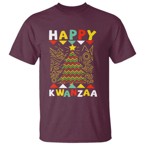 Happy Kwanzaa Christmas T Shirt African American Holiday Christmas Tree TS10 Maroon Print Your Wear