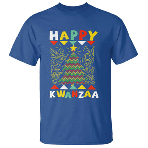 Happy Kwanzaa Christmas T Shirt African American Holiday Christmas Tree TS10 Royal Blue Print Your Wear