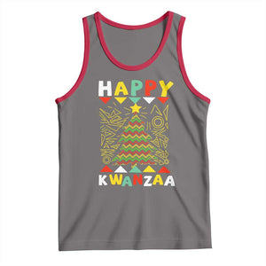 Happy Kwanzaa Christmas Tank Top African American Holiday Christmas Tree TS10 Deep Heather Red Print Your Wear