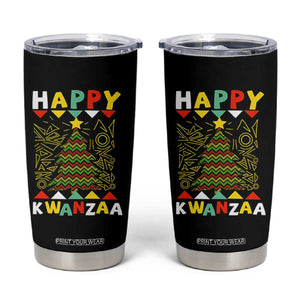 Happy Kwanzaa Christmas Tumbler Cup African American Holiday Christmas Tree TS10 Black Print Your Wear