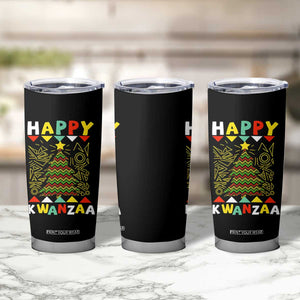 Happy Kwanzaa Christmas Tumbler Cup African American Holiday Christmas Tree TS10 Print Your Wear