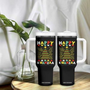 Happy Kwanzaa Christmas Tumbler With Handle African American Holiday Christmas Tree TS10 Print Your Wear