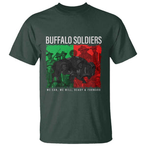 Buffalo Soldiers T Shirt 9th and 10th Cavalry Afro African American Heros TS10 Dark Forest Green Print Your Wear