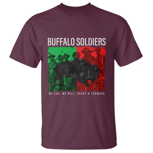Buffalo Soldiers T Shirt 9th and 10th Cavalry Afro African American Heros TS10 Maroon Print Your Wear