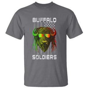 Retro Buffalo Soldiers T Shirt 9th and 10th Cavalry African American Heros USA Flag TS10 Charcoal Print Your Wear