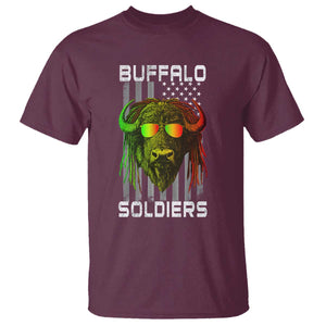 Retro Buffalo Soldiers T Shirt 9th and 10th Cavalry African American Heros USA Flag TS10 Maroon Print Your Wear