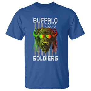 Retro Buffalo Soldiers T Shirt 9th and 10th Cavalry African American Heros USA Flag TS10 Royal Blue Print Your Wear