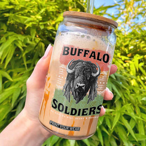 Buffalo Soldiers Glass Can Retro African American Black History TS10 Black Print Your Wear