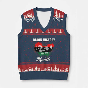 Black History Leaders V-Neck Knit Sweater Vest African American Milestones Map Civil Right TS10 Navy Red Print Your Wear