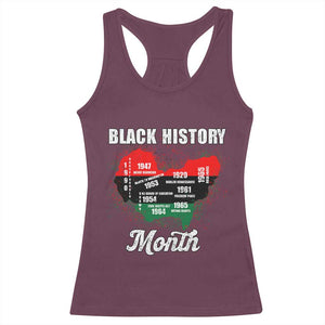 Black History Leaders Racerback Tank Top African American Milestones Map Civil Right TS10 Maroon Print Your Wear