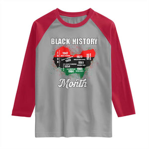 Black History Leaders Raglan Shirt African American Milestones Map Civil Right TS10 Sport Gray Red Print Your Wear