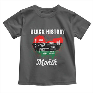 Black History Leaders Toddler T Shirt African American Milestones Map Civil Right TS10 Dark Heather Print Your Wear