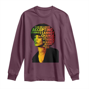 Angela Davis Inspirational Quote Long Sleeve Shirt Black History Month Afro Woman Activist TS10 Maroon Print Your Wear