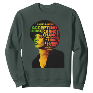 Angela Davis Inspirational Quote Sweatshirt Black History Month Afro Woman Activist TS10 Dark Forest Green Print Your Wear