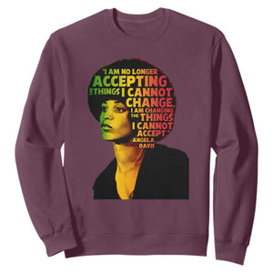 Angela Davis Inspirational Quote Sweatshirt Black History Month Afro Woman Activist TS10 Maroon Print Your Wear