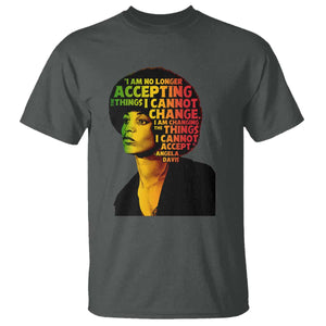 Angela Davis Inspirational Quote T Shirt Black History Month Afro Woman Activist TS10 Dark Heather Print Your Wear