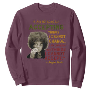 Black History Month Angela Davis Sweatshirt Black Panther Party Feminist Human Rights Inspirational Quote TS10 Maroon Print Your Wear