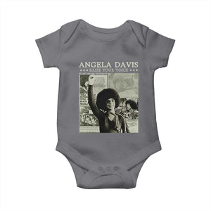 Black History Month Angela Davis Baby Onesie Raise Your Voice Feminist Human Rights TS10 Charcoal Print Your Wear