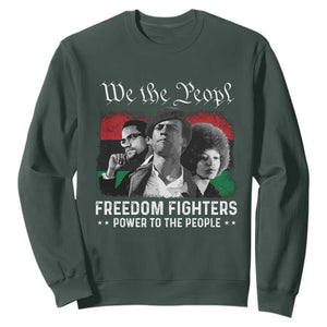 Vintage Black Panther Party Sweatshirt Huey P. Newton Malcolm X Angela Davis Black History TS10 Dark Forest Green Print Your Wear