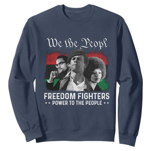 Vintage Black Panther Party Sweatshirt Huey P. Newton Malcolm X Angela Davis Black History TS10 Navy Print Your Wear