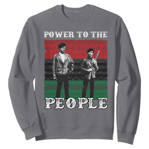 Vintage Black Panthers Party Sweatshirt Power To The People Self Defense Black History TS10 Charcoal Print Your Wear