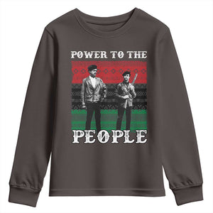 Vintage Black Panthers Party Youth Sweatshirt Power To The People Self Defense Black History TS10 Dark Chocolate Print Your Wear