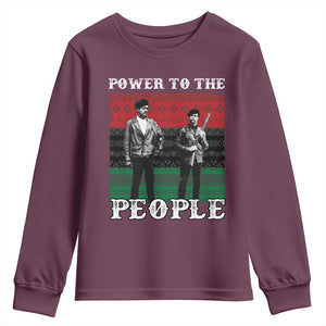 Vintage Black Panthers Party Youth Sweatshirt Power To The People Self Defense Black History TS10 Maroon Print Your Wear