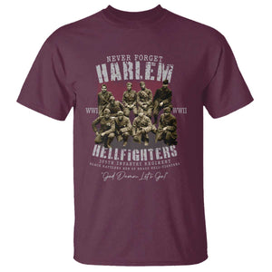 Halem Hellfighters T Shirt African American Black Military History Soldiers WWI WWII TS10 Maroon Print Your Wear