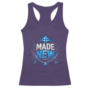 Christian Baptism Racerback Tank Top Made Water Bible Verse Baptized TS10 Purple Print Your Wear