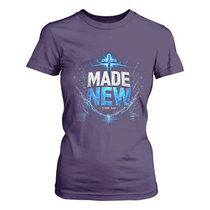 Christian Baptism T Shirt For Women Made Water Bible Verse Baptized TS10 Purple Print Your Wear
