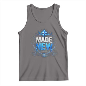 Christian Baptism Tank Top Made Water Bible Verse Baptized TS10 Deep Heather Print Your Wear