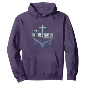 Baptism Hoodie Left It In The Water Matthew 28 19 Christian Cross TS10 Purple Print Your Wear