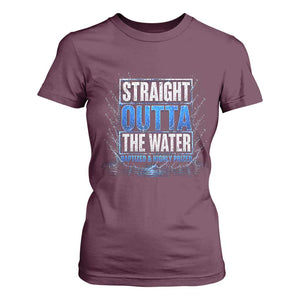 Baptism T Shirt For Women Straight Outta Water Christian Baptized TS10 Maroon Print Your Wear