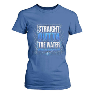 Baptism T Shirt For Women Straight Outta Water Christian Baptized TS10 Royal Blue Print Your Wear